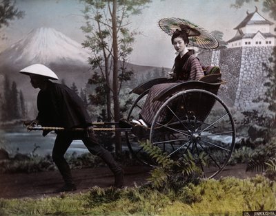 Young Japanese Woman in a Rickshaw by Kusakabe Kimbei